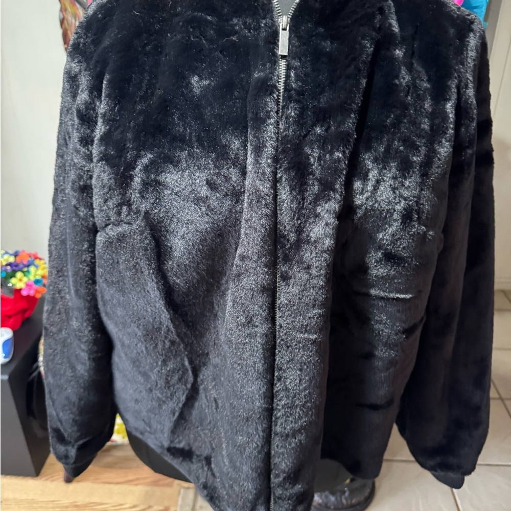 Faux fur jacket.